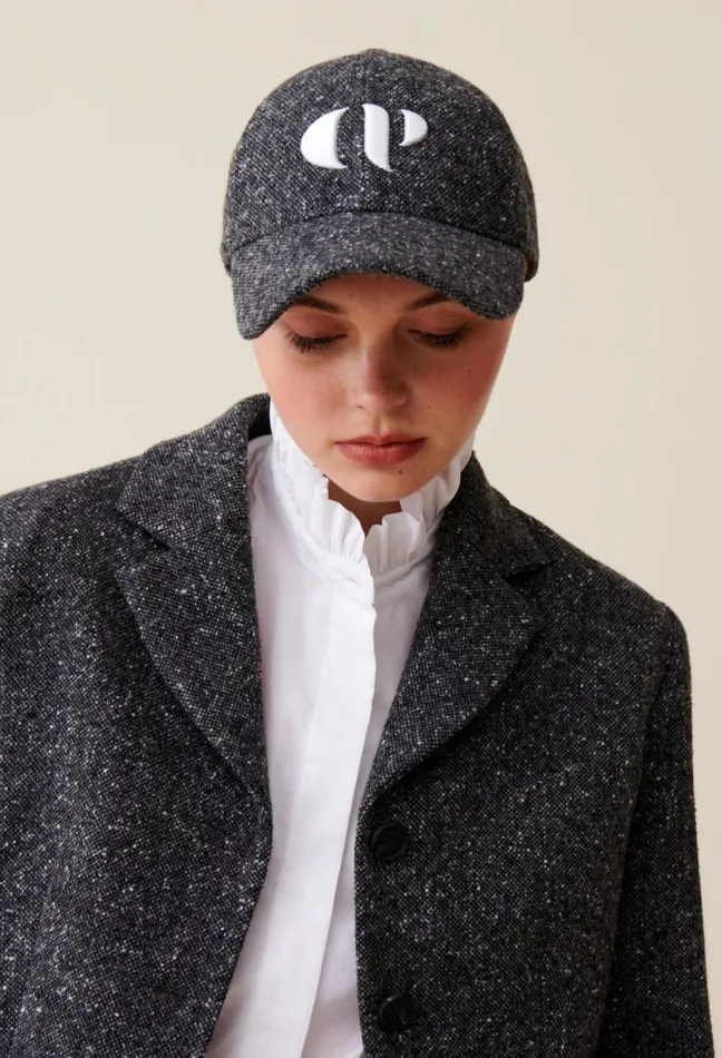 Claudie Pierlot Tweed Cap With CP Embroidery Accessories Caps