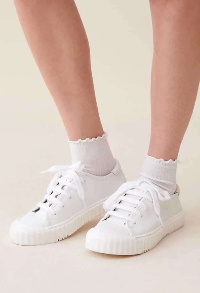 Claudie Pierlot White Leather Trainers Shoes Sneakers
