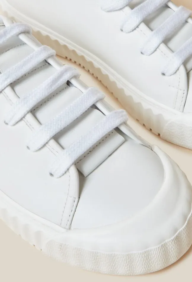 Claudie Pierlot White Leather Trainers Shoes Sneakers