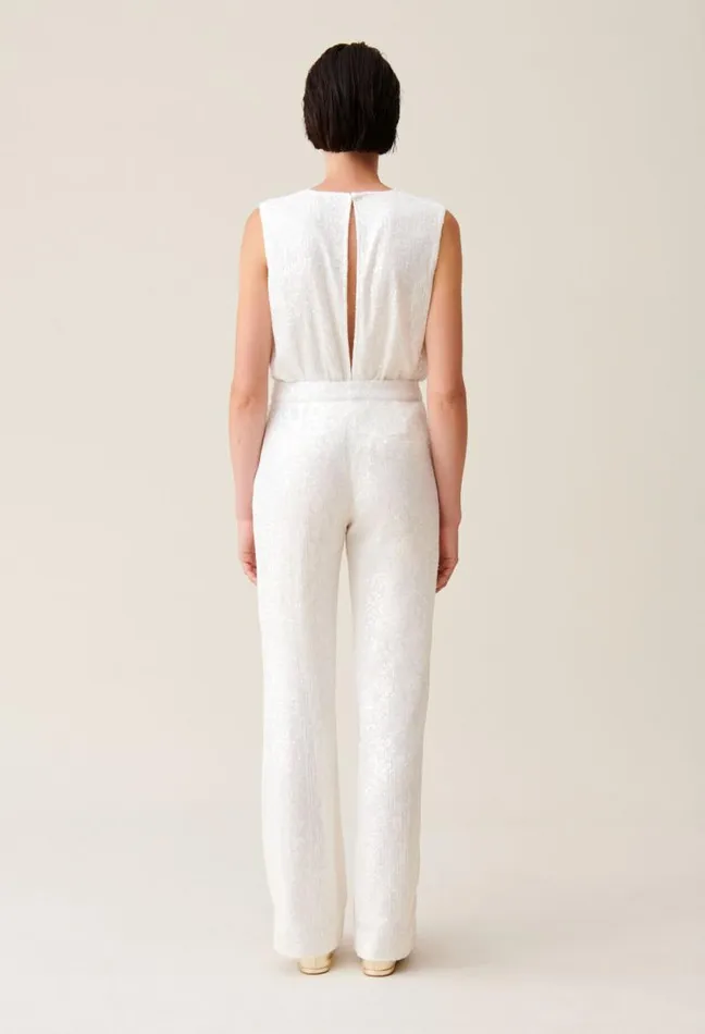 Claudie Pierlot White Sequinned Trousers Clothes Jeans And Trousers