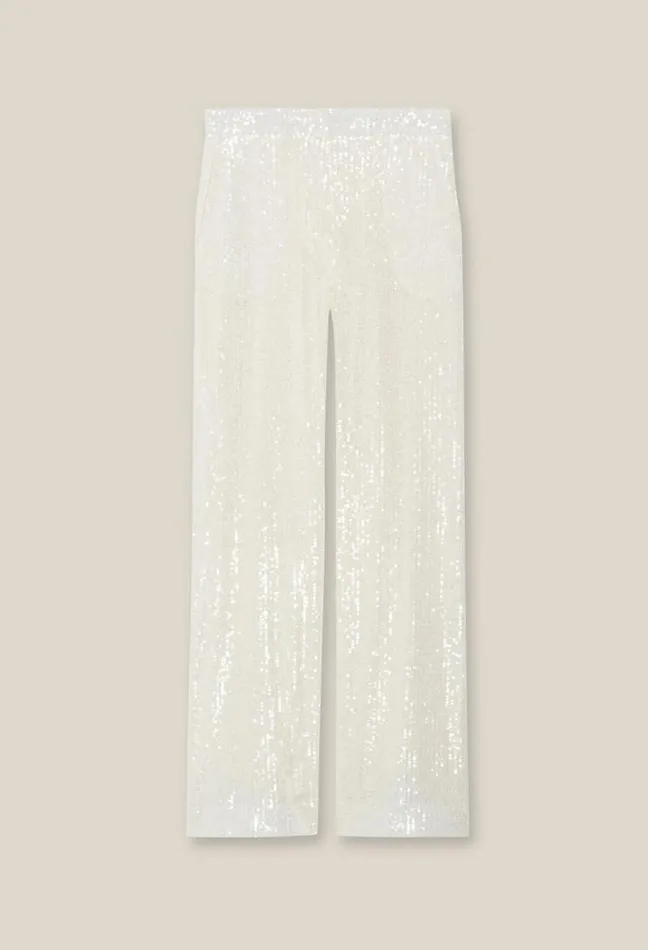 Claudie Pierlot White Sequinned Trousers Clothes Jeans And Trousers