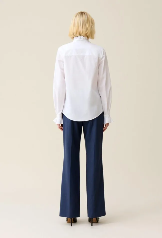 Claudie Pierlot White Shirt With Ruffled Collar Clothes Tops And Shirts Claudie Pierlot White Shirt With Ruffled Collar Clothes Tops And Shirts