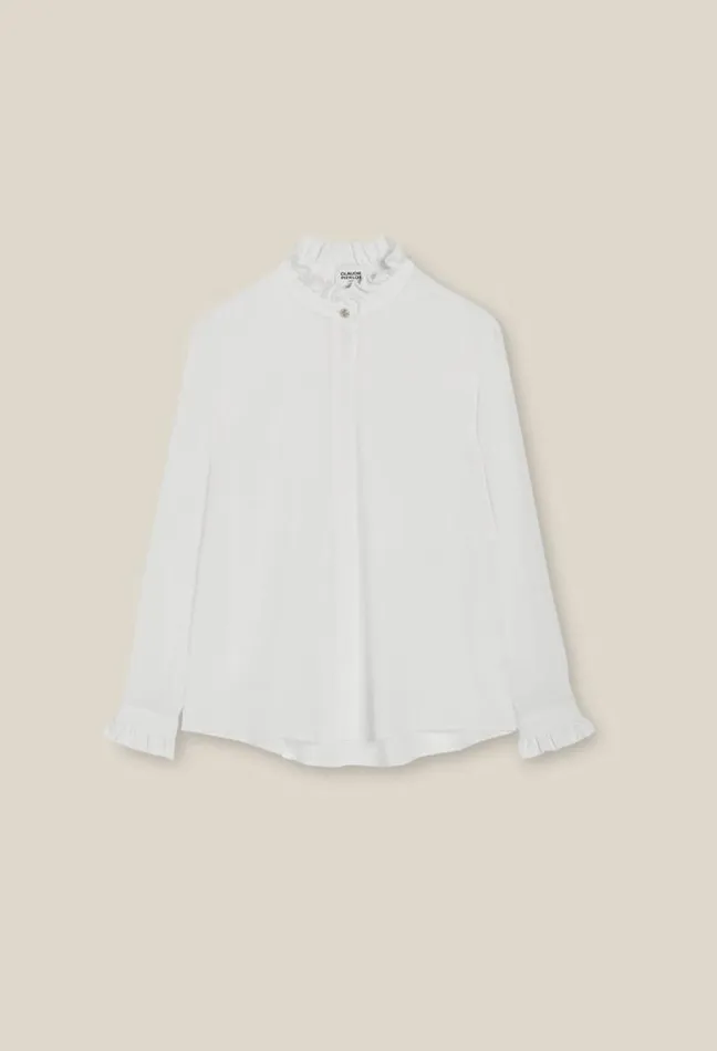 Claudie Pierlot White Shirt With Wavy Collar Clothes Tops And Shirts