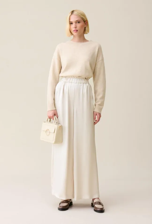 Claudie Pierlot Wideleg Trousers With Smocked Waistband Clothes Jeans And Trousers