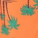 Collectif 1940s Orange and Palm Beach Print Oscar Mens Shirt Clothing Unique Vintage Blouses