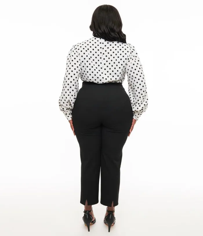 Collectif Plus Size 1950s Black Nora Capri Pants ClothingPlus Unique Vintage Pants