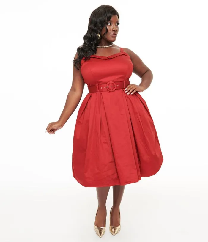 Collectif Plus Size 1950s Red Dorothy Swing Dress DressesPlus Unique Vintage Swing Collectif Plus Size 1950s Red Dorothy Swing Dress DressesPlus Unique Vintage Swing