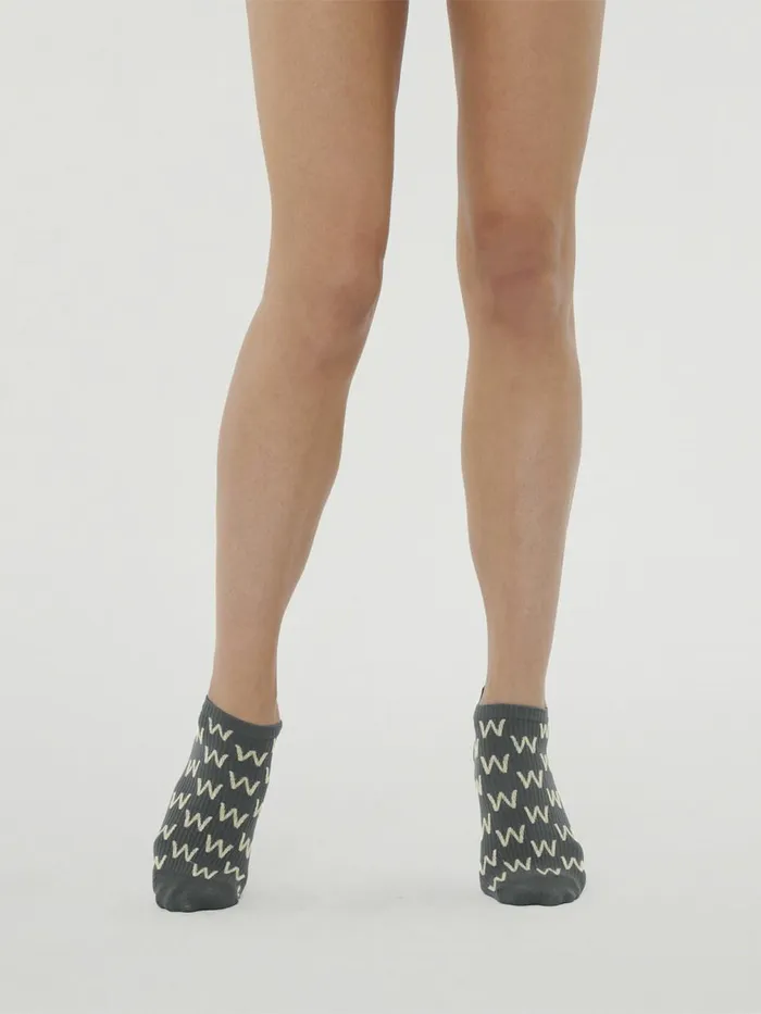 Cotton W Sneaker Socks Soft Pewter Off White Women Wolford Socks