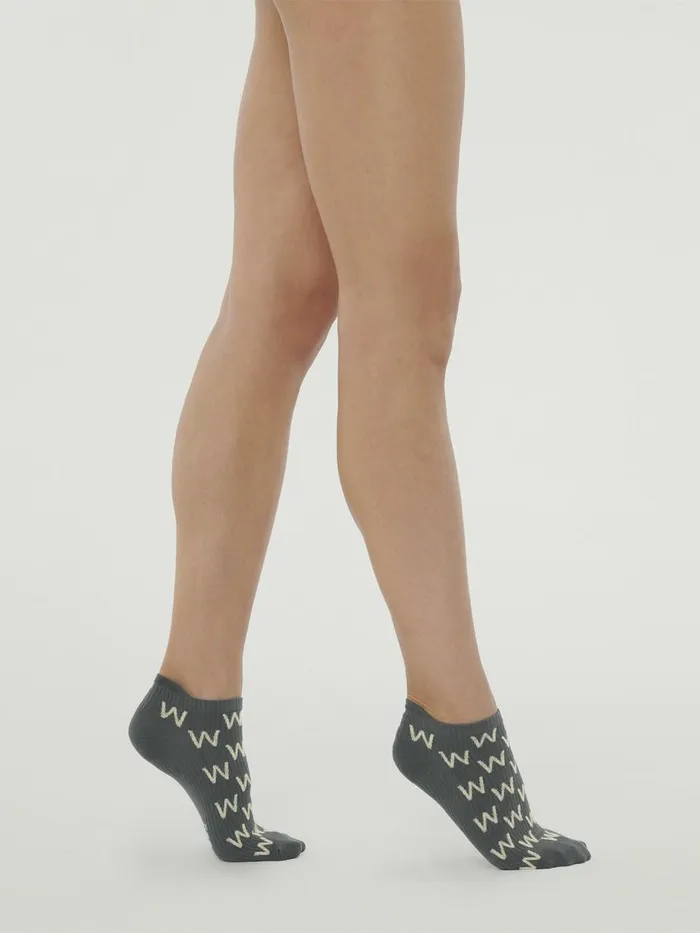 Cotton W Sneaker Socks Soft Pewter Off White Women Wolford Socks