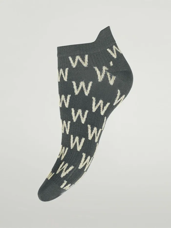 Cotton W Sneaker Socks Soft Pewter Off White Women Wolford Socks