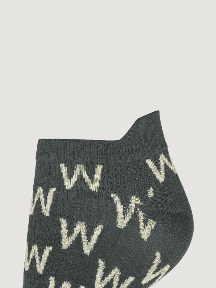 Cotton W Sneaker Socks Soft Pewter Off White Women Wolford Socks