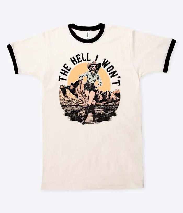 Cream The Hell I Won039t Unisex Graphic Ringer Tee ClothingPlus Unique Vintage Graphic Tees Cream The Hell I Won039t Unisex Graphic Ringer Tee ClothingPlus Unique Vintage Graphic Tees