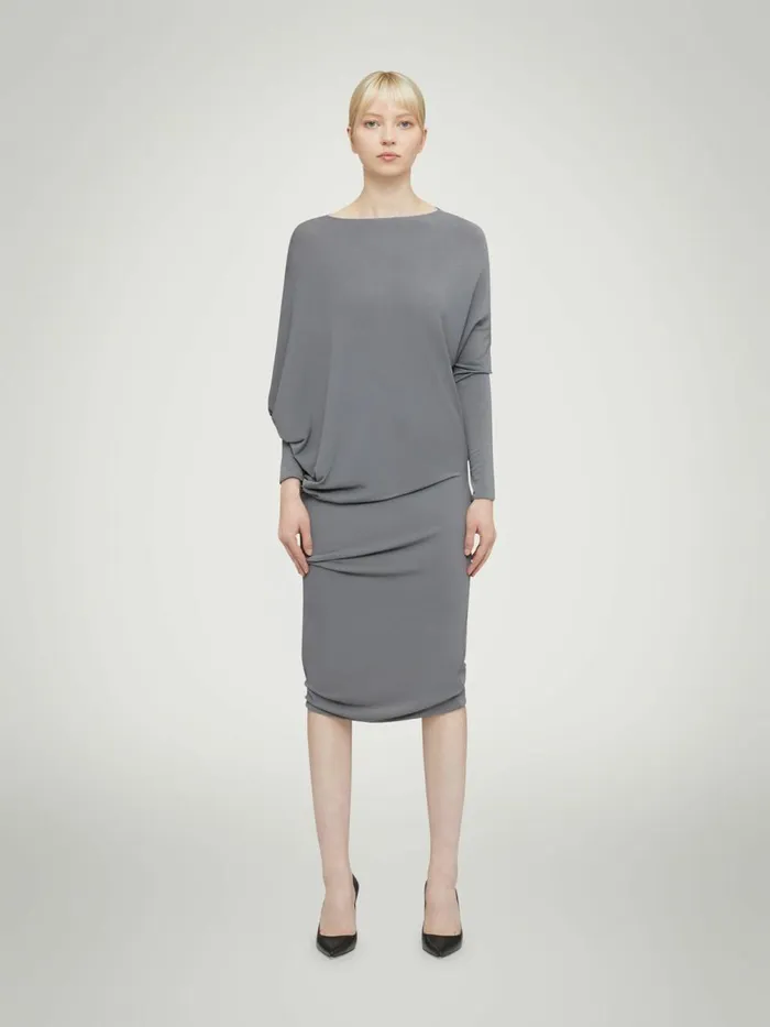 Crepe Jersey Dress Soft Pewter Women Wolford Dresses and Skirts