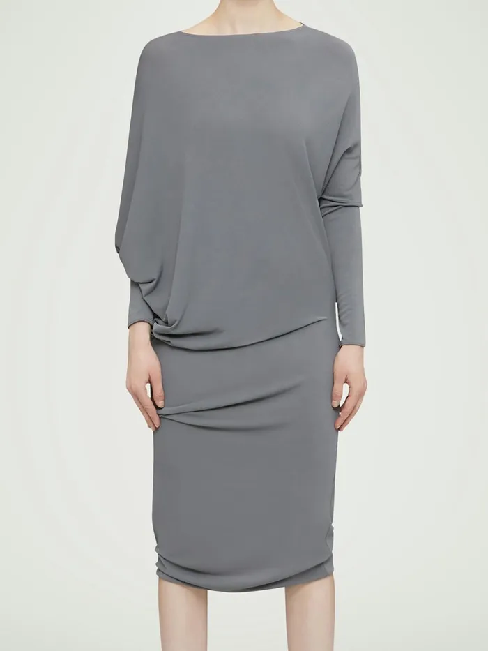 Crepe Jersey Dress Soft Pewter Women Wolford Dresses and Skirts