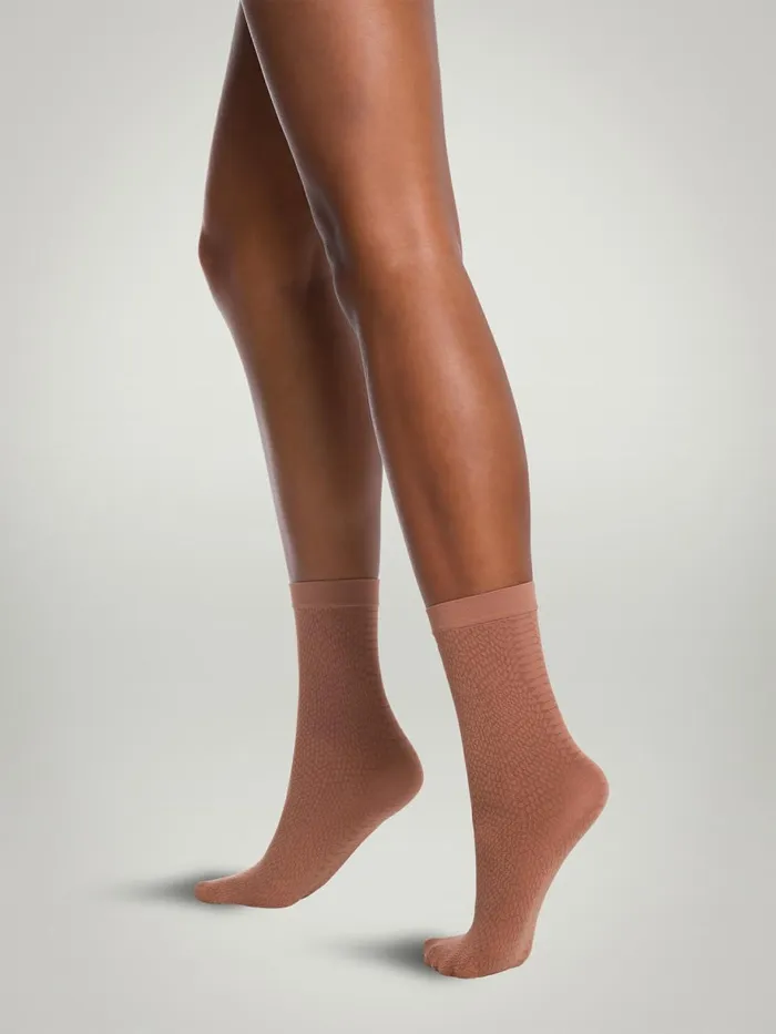 Croco Jacquard Socks Coffe Women Wolford Socks