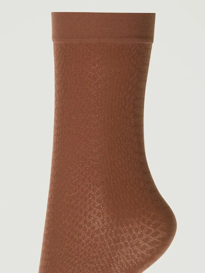 Croco Jacquard Socks Coffe Women Wolford Socks