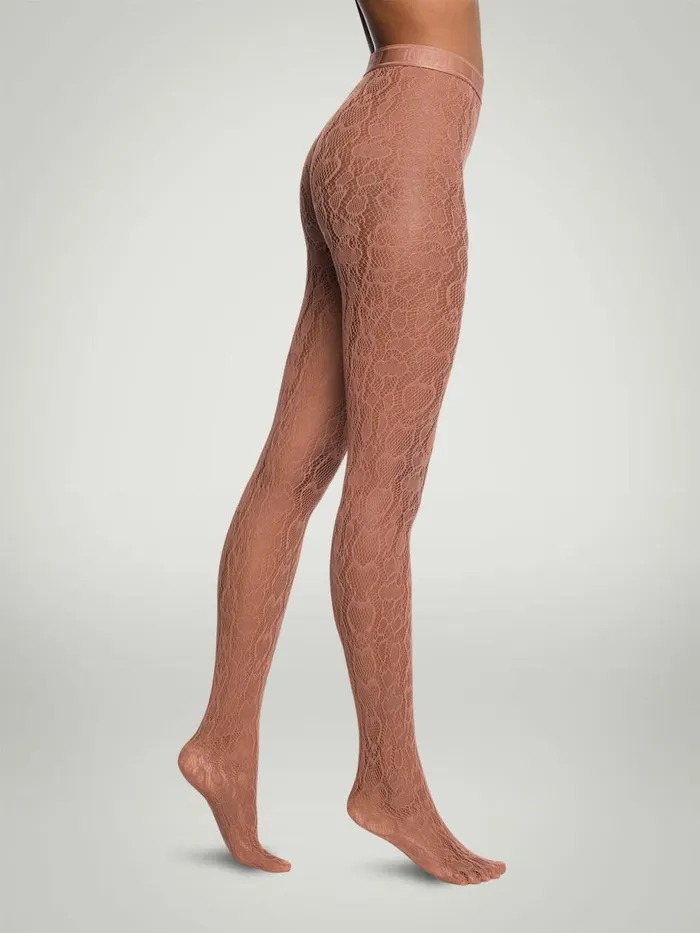 Croco Net Tights Coffe Women Wolford Tights
