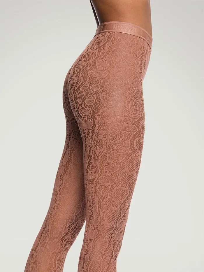 Croco Net Tights Coffe Women Wolford Tights