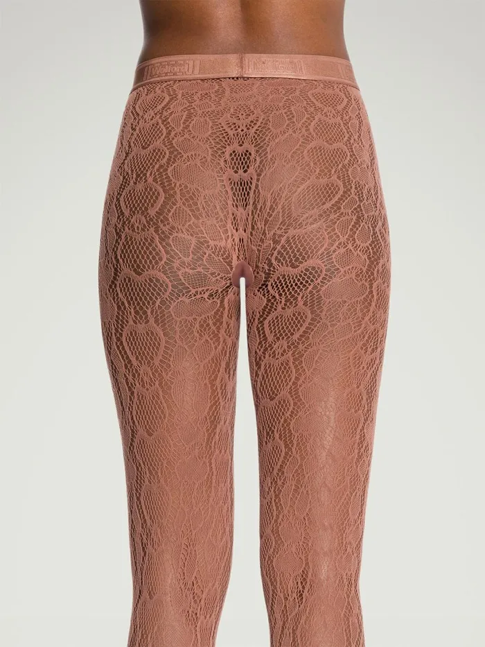 Croco Net Tights Coffe Women Wolford Tights
