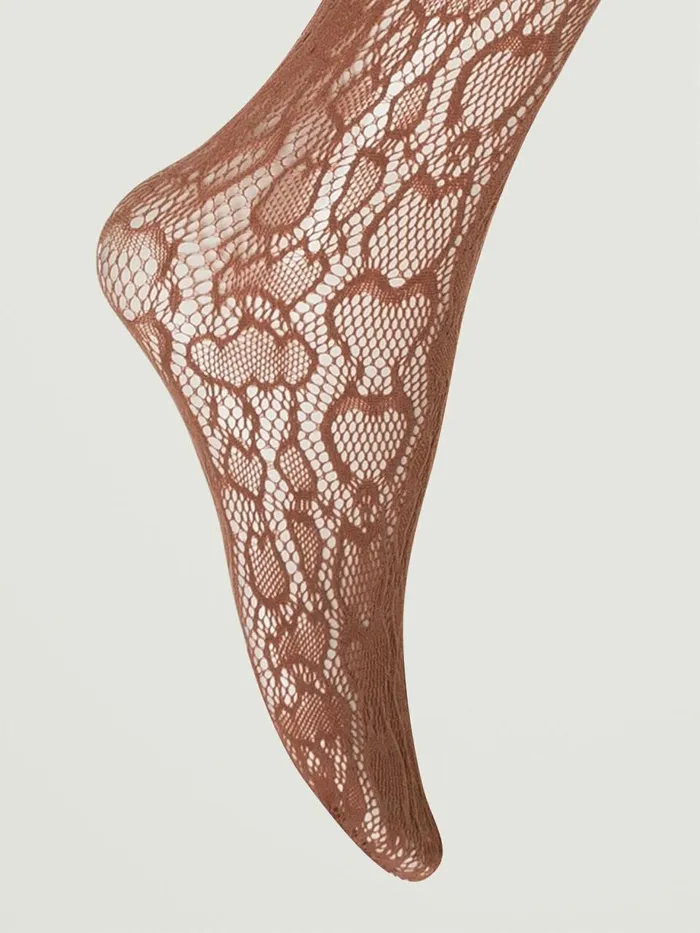 Croco Net Tights Coffe Women Wolford Tights