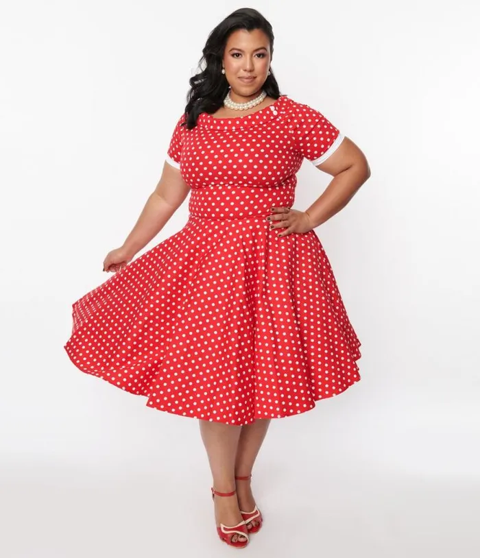 Dolly and Dotty Red and White Polka Dot Dolly Swing Dress DressesPlus Unique Vintage Swing Dolly and Dotty Red and White Polka Dot Dolly Swing Dress DressesPlus Unique Vintage Swing