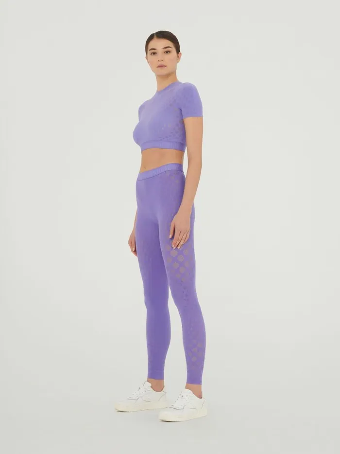 Dots Illusion Net Crop Top Ultra Violet Women Wolford Tops