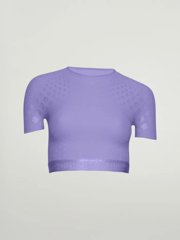Dots Illusion Net Crop Top Ultra Violet Women Wolford Tops