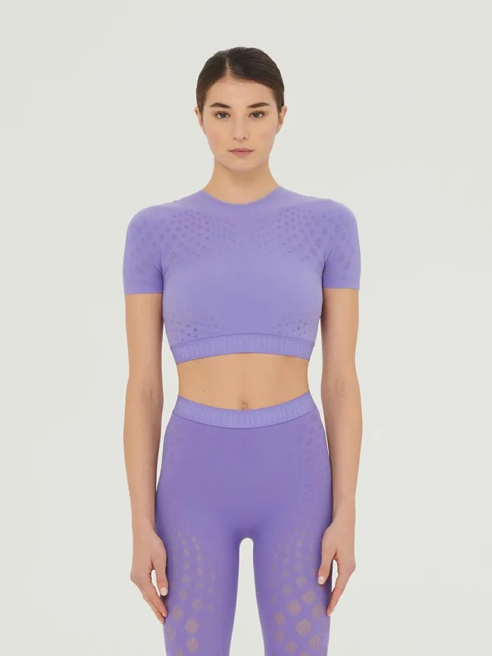 Dots Illusion Net Crop Top Ultra Violet Women Wolford Tops