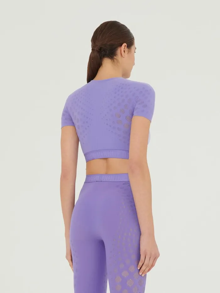 Dots Illusion Net Crop Top Ultra Violet Women Wolford Tops