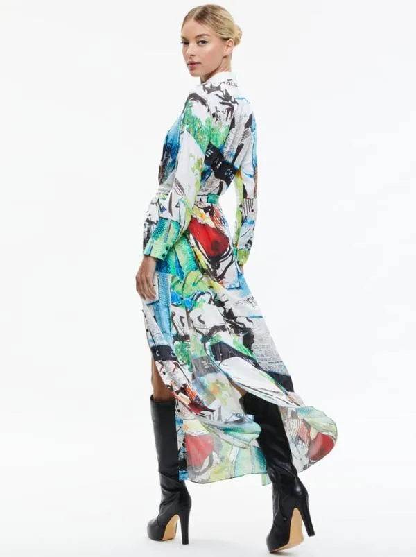 Dresses Women Alice Olivia AO X BASQUIAT CHASSIDY MAXI SHIRT DRESS Confidential