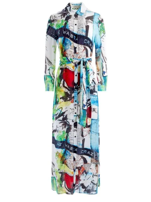 Dresses Women Alice Olivia AO X BASQUIAT CHASSIDY MAXI SHIRT DRESS Confidential
