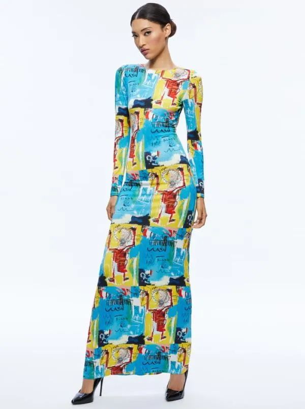 Dresses Women Alice Olivia AO X BASQUIAT DELORA MAXI DRESS Untitled