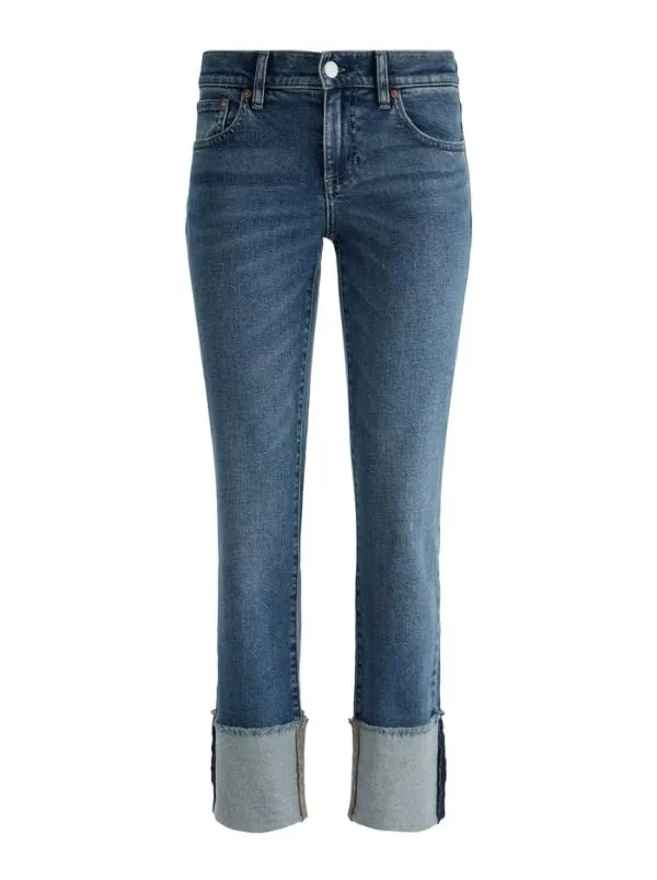 Dresses Women Alice Olivia ABILENE LOW RISE CUFFED JEAN Lola Blue