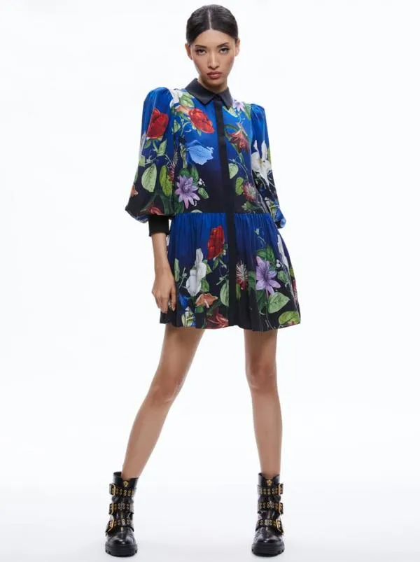 Dresses Women Alice Olivia BERTHA BLOUSON SLEEVE MINI DRESS Lunch Date