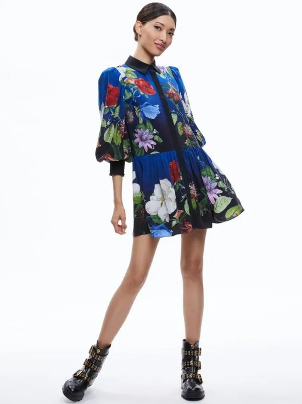 Dresses Women Alice Olivia BERTHA BLOUSON SLEEVE MINI DRESS Lunch Date