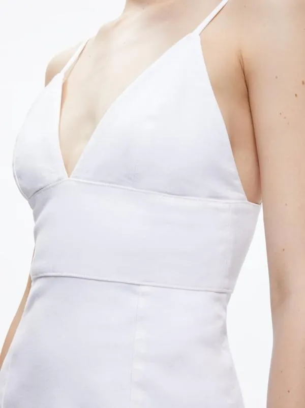 Dresses Women Alice Olivia CARLI SPAGHETTI STRAP DENIM MINI DRESS White