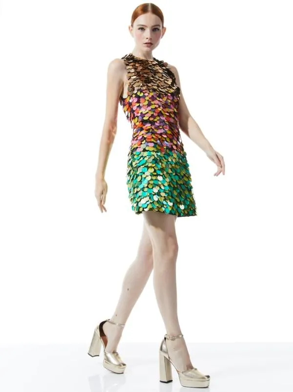 Dresses Women Alice Olivia CLYDE EMBELLISHED SHIFT DRESS Multi