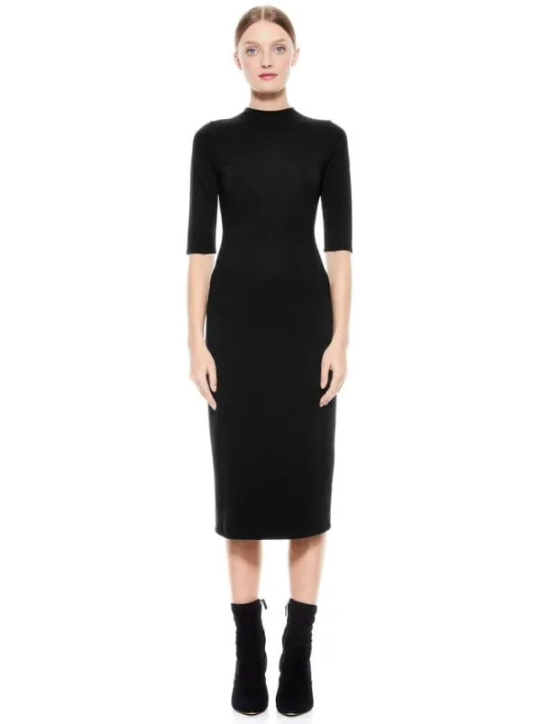 Dresses Women Alice Olivia DELORA FITTED MIDI DRESS Black