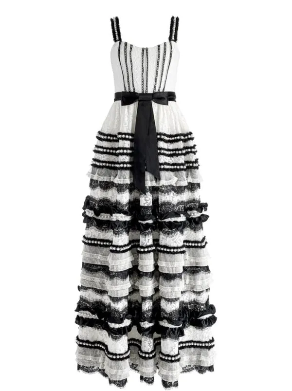 Dresses Women Alice Olivia DENITA BUSTIER RUFFLE GOWN Creamblack