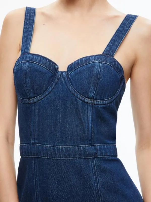 Dresses Women Alice Olivia DONELLA DENIM HIGH LOW DRESS Love Train