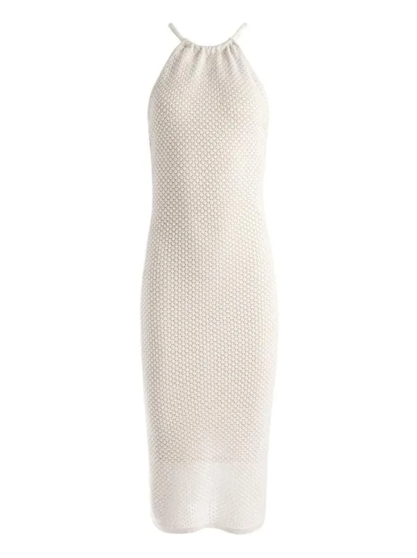Dresses Women Alice Olivia JOVI POINTELLE CORD BACK HALTER DRESS Sand