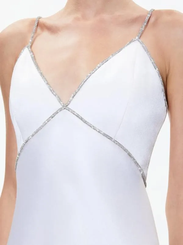 Dresses Women Alice Olivia JULIENNE EMBELLISHED VNECK MINI DRESS Off White