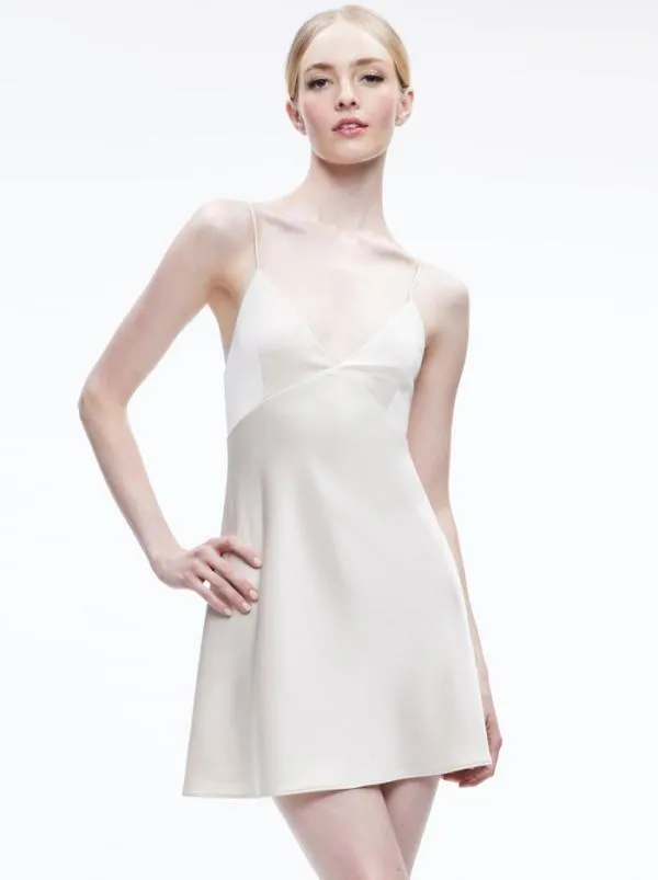 Dresses Women Alice Olivia JULIETTA MINI SLIP DRESS Champagne