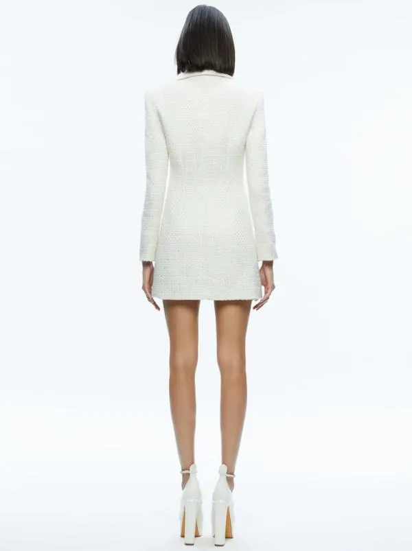 Dresses Women Alice Olivia JUSTIN TWEED BLAZER DRESS Off White