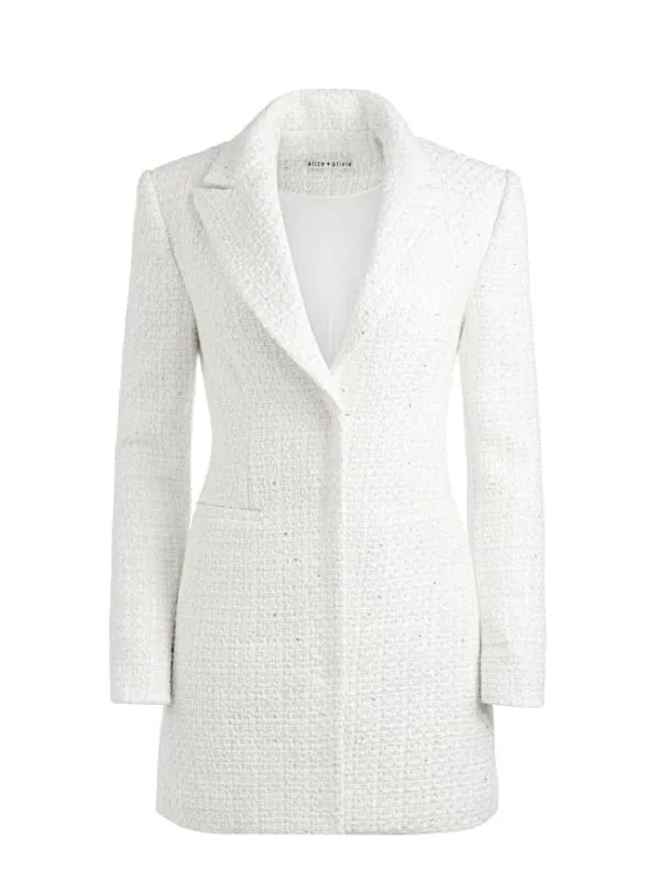 Dresses Women Alice Olivia JUSTIN TWEED BLAZER DRESS Off White