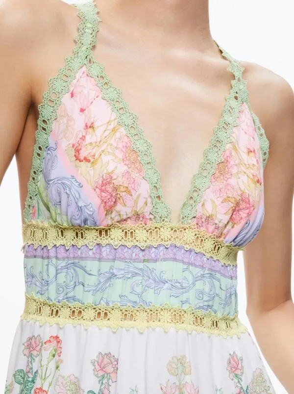 Dresses Women Alice Olivia KAROLINA HALTER MAXI DRESS Floral Fest