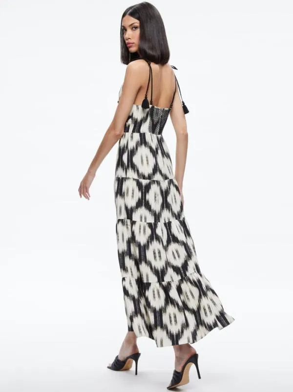 Dresses Women Alice Olivia KATARA TWIST TOP TIERED MAXI DRESS Classic Ikat