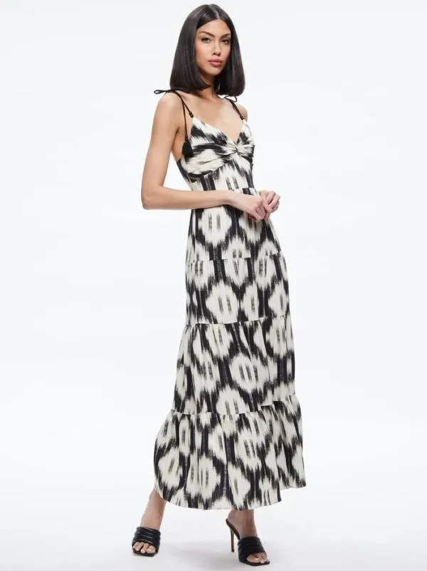 Dresses Women Alice Olivia KATARA TWIST TOP TIERED MAXI DRESS Classic Ikat