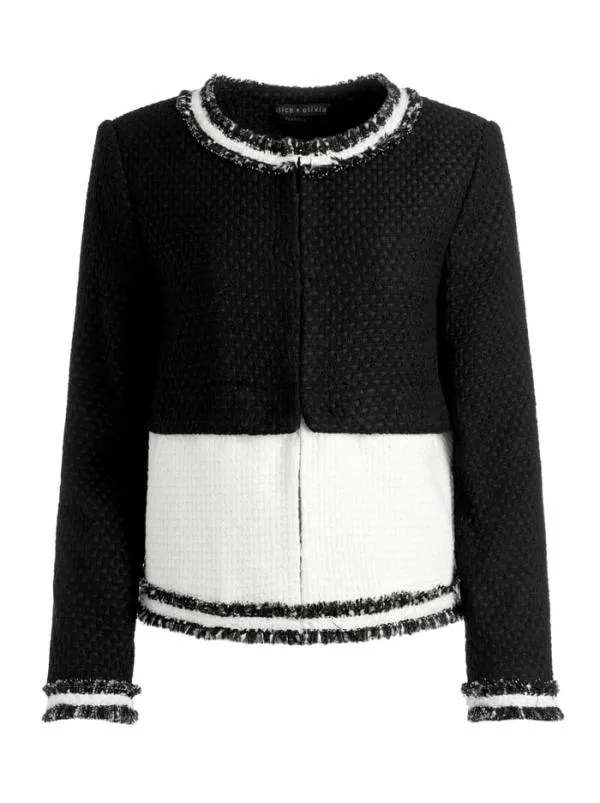 Dresses Women Alice Olivia KIDMAN TWOFER TWEED JACKET Blackoff White
