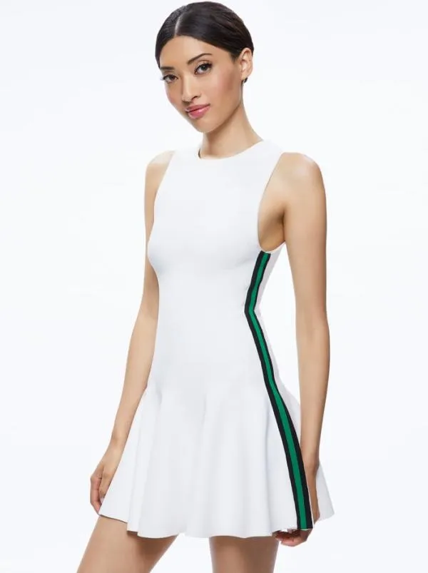 Dresses Women Alice Olivia KIMI SIDE STRIPE MINI DRESS Soft White Combo